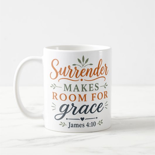 Hingabe schafft Raum für Gnade Botanischer Glaube Kaffeetasse (Links)