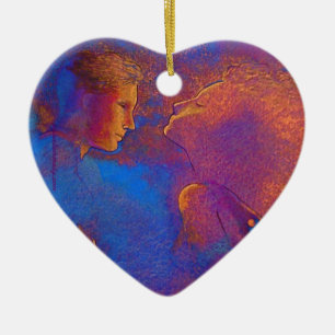 Hingabe-Valentinsgrußzeichen Keramikornament
