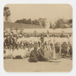 Hingaben an der Arakan Pagode, Mandalay, Quadratischer Aufkleber