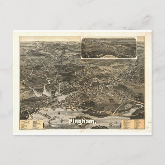 Hingham, Massachusetts, 1885 Postkarte (Vorderseite)