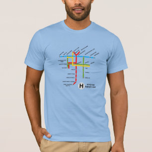 Hingham Subway Map T - Shirt, blau T-Shirt