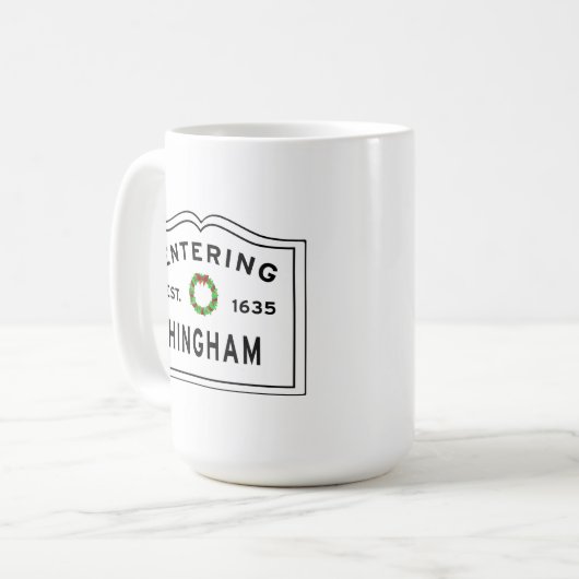 Hingham Weihnachten Tasse - Wählen Sie eine Farbe! (Vorderseite Links)