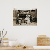 HINGWHA CITY CHINA 1904 FOTO Girls Making Shoes Poster (Küche)