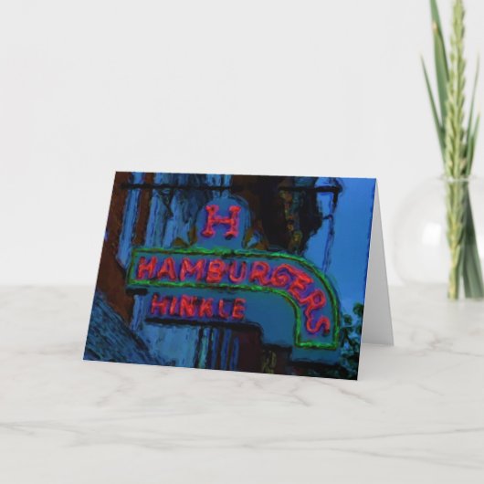 Hinkles Hamburger-Zeichen Karte (Vorderseite)
