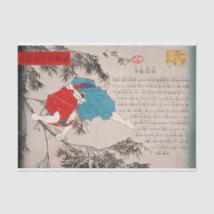 Hino Kumawaka Leaping von Bamboo von Yoshitoshi Seidenpapier