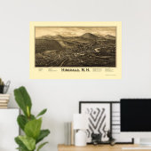 Hinsdale, NH Panoramic Map - 1886 Poster (Heimbüro)