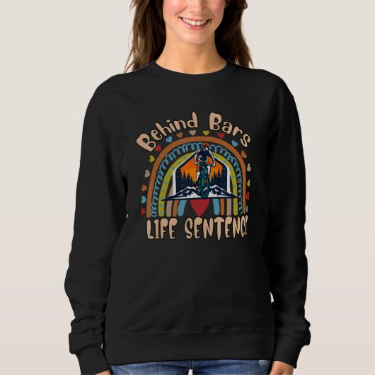 Hinter Bars Life Sentence Biking Redewendungen Gra Sweatshirt (Vorderseite)
