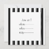 Hinter Bars: Schwarzer Streifen (Foto oder Farbe h Einladung (Rückseite)