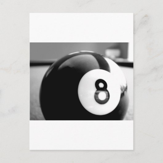 Hinter dem 8-Ball, Acht Ball Postkarte (Vorderseite)