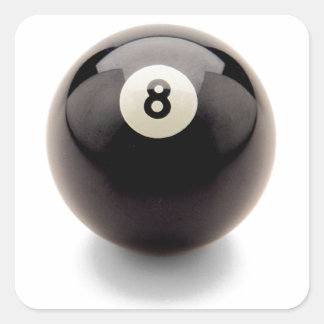 Hinter dem 8 Ball acht vereinigen Sie Quadratischer Aufkleber