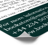 Hinter dem Buch stehende Frau, Buchspeicherwerbung Poster (Ecke)