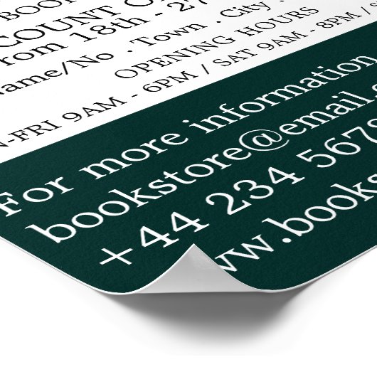 Hinter dem Buch stehende Frau, Buchspeicherwerbung Poster (Ecke)