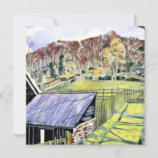 Hinter dem Innenhof, Landschaftsmalerei von Paul N Karte (Vorderseite)