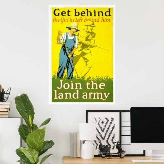 Hinter dem Mädchen, das er Links hat Poster (Heimbüro)