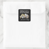 Hinter dem Rad Quadratischer Aufkleber (Tasche)