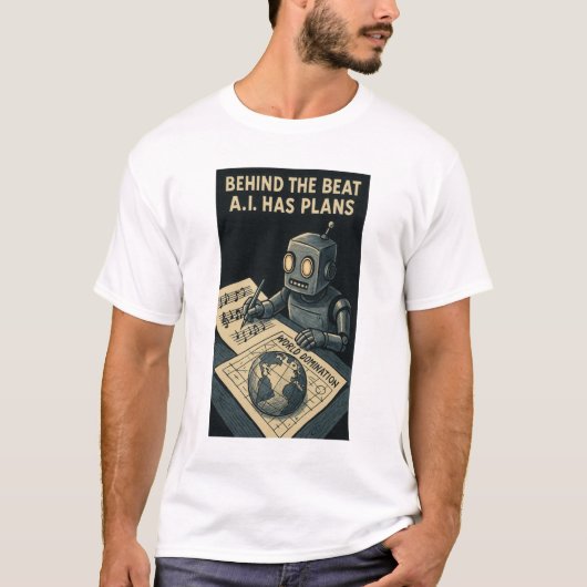 Hinter dem Schlag: A.I. hat Pläne | AI Art T-Shirt (Vorderseite)