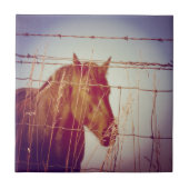 Hinter dem Zaun Abstrakt Fliese (Vorderseite)