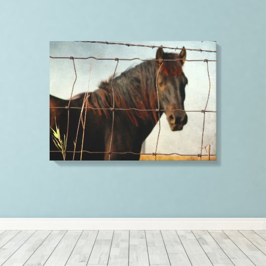 Hinter dem Zaun Leinwanddruck (Insitu (Holzboden))