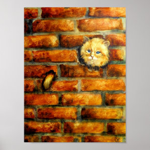 Hinter den Backsteinmauer-Kunst-Drucken Poster