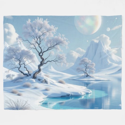 „Hinter der Eismauer – Das verborgene Reich“ Fleecedecke (Vorderseite (Horizontal))