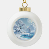 „Hinter der Eismauer – Das verborgene Reich“ Keramik Kugel-Ornament (Vorderseite)