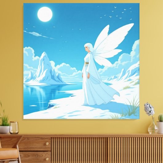 „Hinter der Eismauer – Das verborgene Reich“ Leinwanddruck (Insitu (Wohnzimmer))