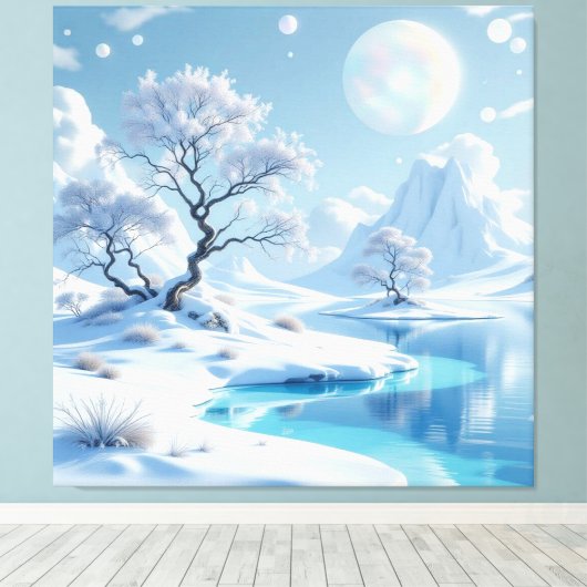 „Hinter der Eismauer – Das verborgene Reich“ Leinwanddruck (Insitu (Holzboden))