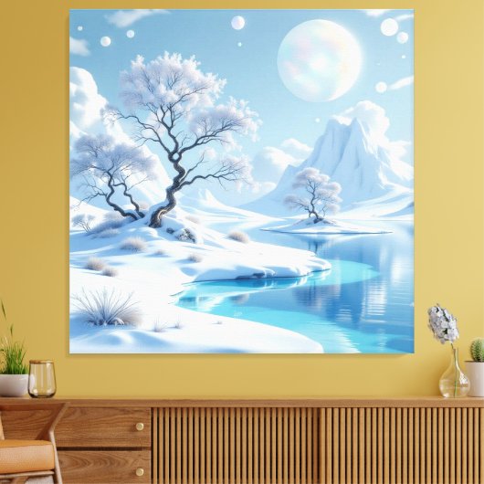 „Hinter der Eismauer – Das verborgene Reich“ Leinwanddruck (Insitu (Wohnzimmer))