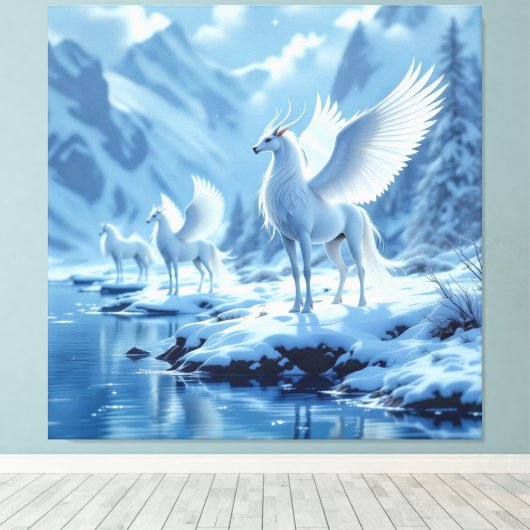 „Hinter der Eismauer – Das verborgene Reich“ Leinwanddruck (Insitu (Holzboden))