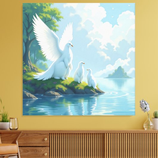 „Hinter der Eismauer – Das verborgene Reich“ Leinwanddruck (Insitu (Wohnzimmer))