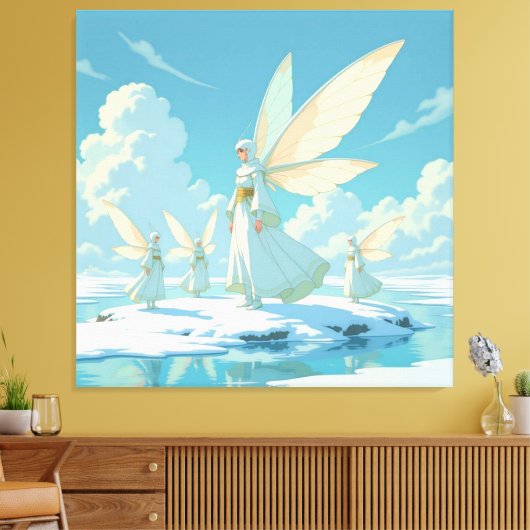 „Hinter der Eismauer – Das verborgene Reich“ Leinwanddruck (Insitu (Wohnzimmer))