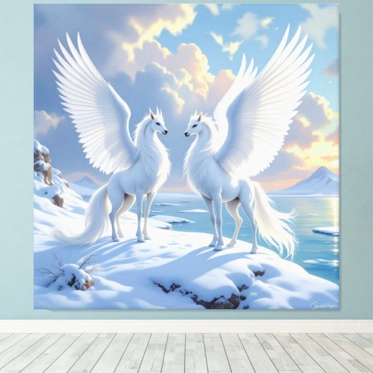 „Hinter der Eismauer – Das verborgene Reich“ Leinwanddruck (Insitu (Holzboden))