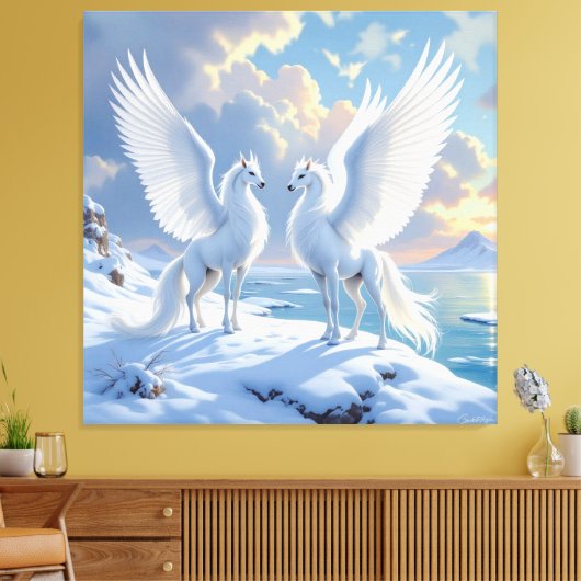 „Hinter der Eismauer – Das verborgene Reich“ Leinwanddruck (Insitu (Wohnzimmer))