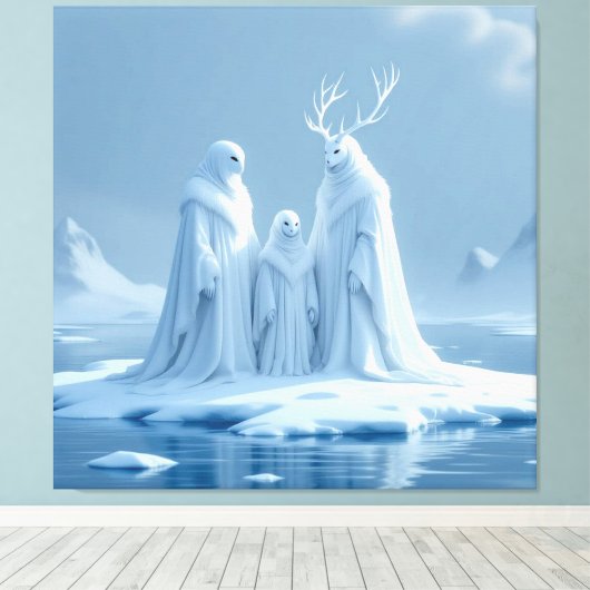 „Hinter der Eismauer – Das verborgene Reich“ Leinwanddruck (Insitu (Holzboden))