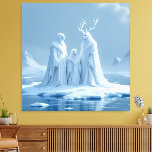 „Hinter der Eismauer – Das verborgene Reich“ Leinwanddruck (Insitu (Wohnzimmer))