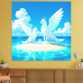 „Hinter der Eismauer – Das verborgene Reich“ Leinwanddruck (Insitu (Wohnzimmer))