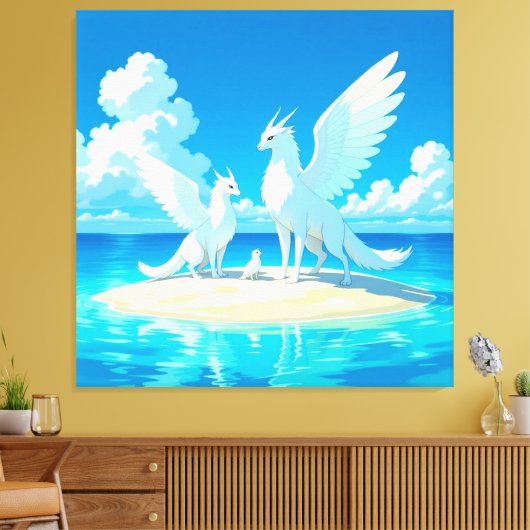 „Hinter der Eismauer – Das verborgene Reich“ Leinwanddruck (Insitu (Wohnzimmer))