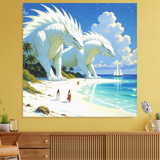 „Hinter der Eismauer – Das verborgene Reich“ Leinwanddruck (Insitu (Wohnzimmer))