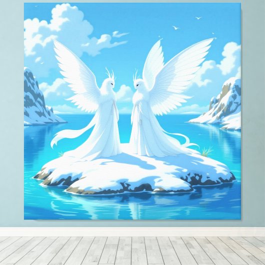 „Hinter der Eismauer – Das verborgene Reich“ Leinwanddruck (Insitu (Holzboden))