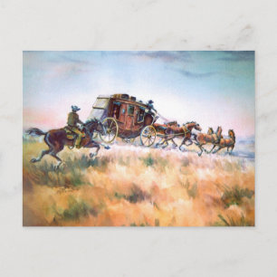 HINTER DER SCHEDULE STAGECOACH VON SHARON SHARPE POSTKARTE