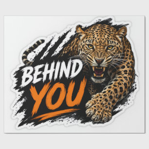 Hinter dir Leopard Geschenkpapier