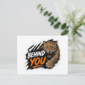 Hinter dir Leopard Postkarte (Stehend Vorderseite)