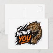Hinter dir Leopard Postkarte (Vorne/Hinten)