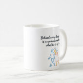 Hinter jedem glücklichen Mann - Lustiger Beziehung Kaffeetasse (VorderseiteRechts)