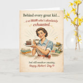 Hinter jedem großartigen Kind - Vintage Karte (Gelbe Blume)