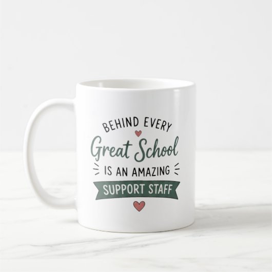 Hinter jedem großartigen Schul-Support-Team-Gesche Kaffeetasse (Links)