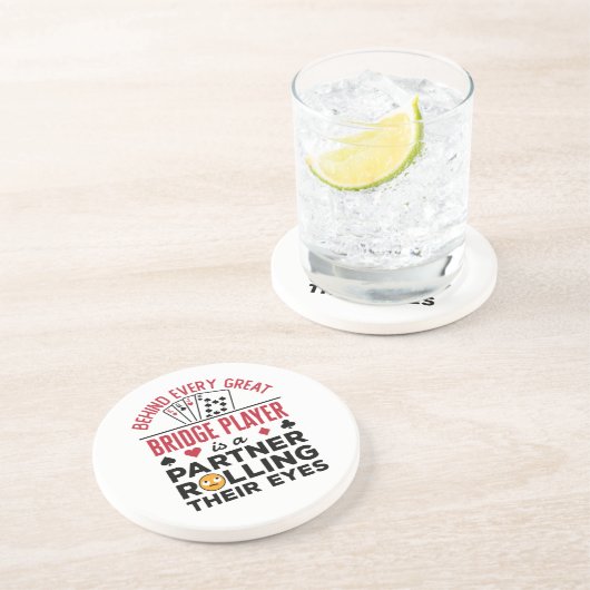 Hinter jedem großen Bridge-Player Funny-Sprichwort Getränkeuntersetzer (Seite)