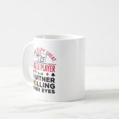 Hinter jedem großen Bridge-Player Funny-Sprichwort Kaffeetasse (Vorderseite Links)