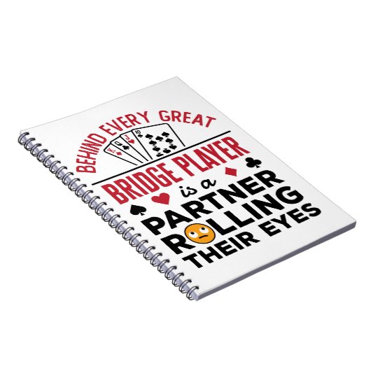 Hinter jedem großen Bridge-Player Funny-Sprichwort Notizblock (Rechte Seite)
