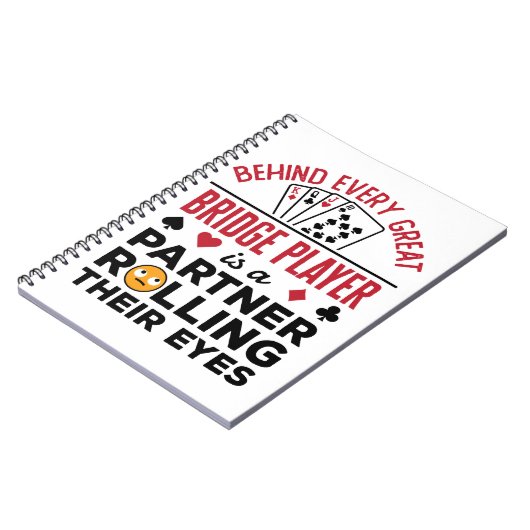 Hinter jedem großen Bridge-Player Funny-Sprichwort Notizblock (Linke Seite)